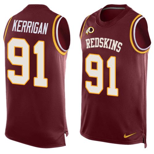 Nike Redskins #91 Ryan Kerrigan Burgundy Red Team Color Men's Stitched NFL Limited Tank Top Jersey - Click Image to Close